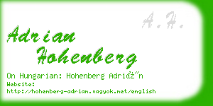 adrian hohenberg business card